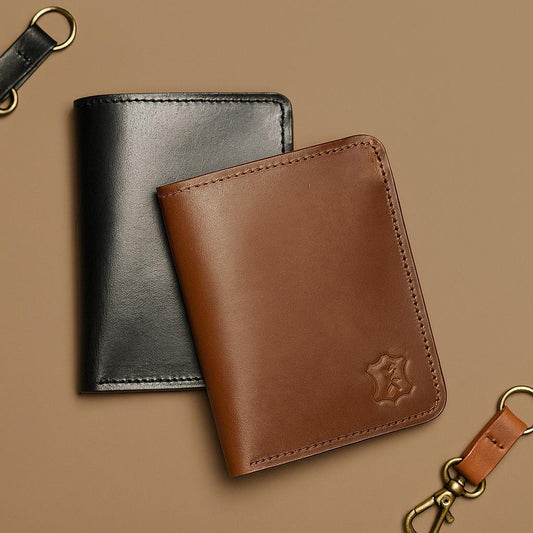Meeras Handmade Brown Colour Vertical Medium Wallet