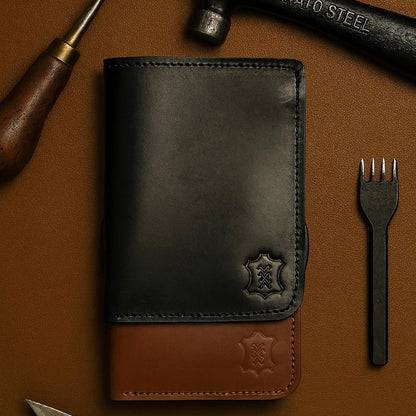 Meeras Handmade Black Colour Vertical Medium Wallet