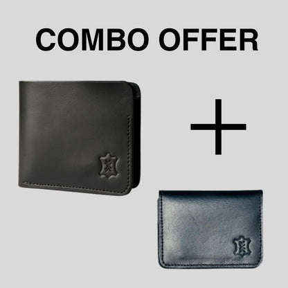 Handmade Leather Bifold Wallet + Card Holder | Combo Offer